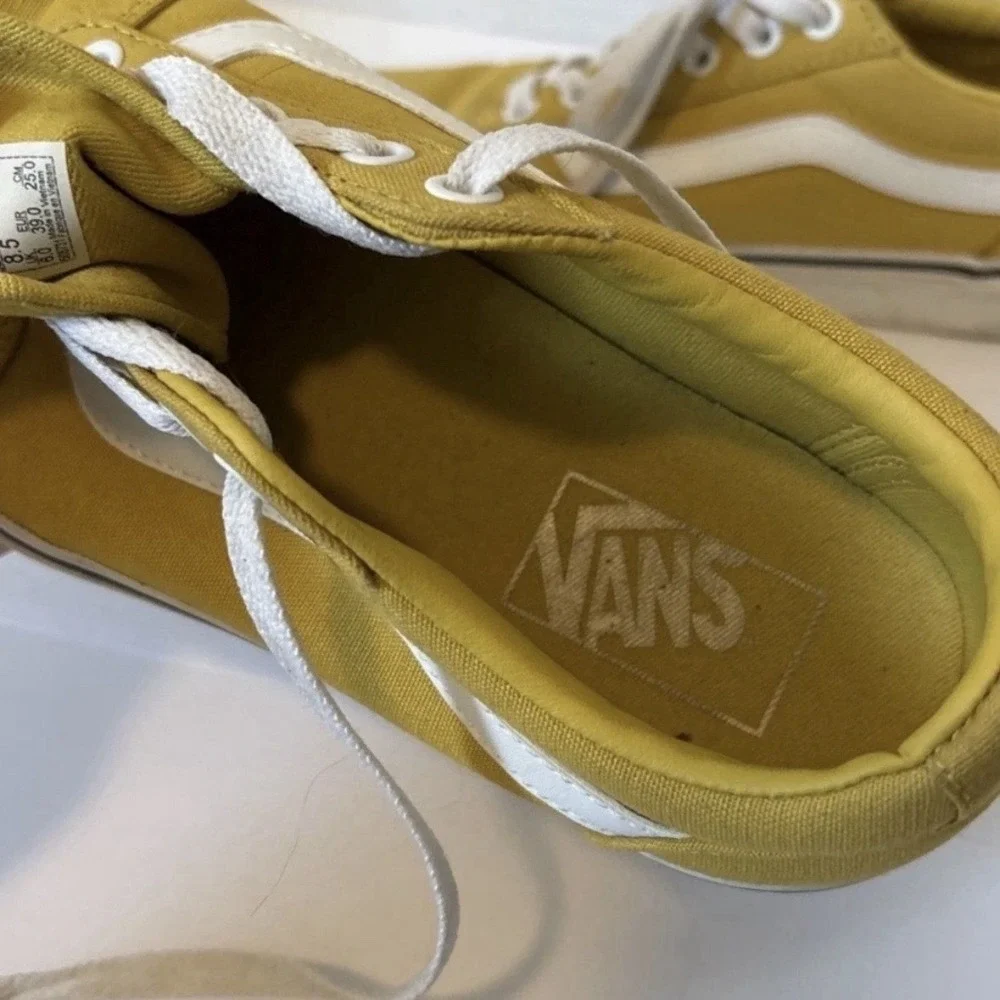 Vans Old Skool Shoes Women 8.5 Yellow Canvas Low Top Skate Sneakers